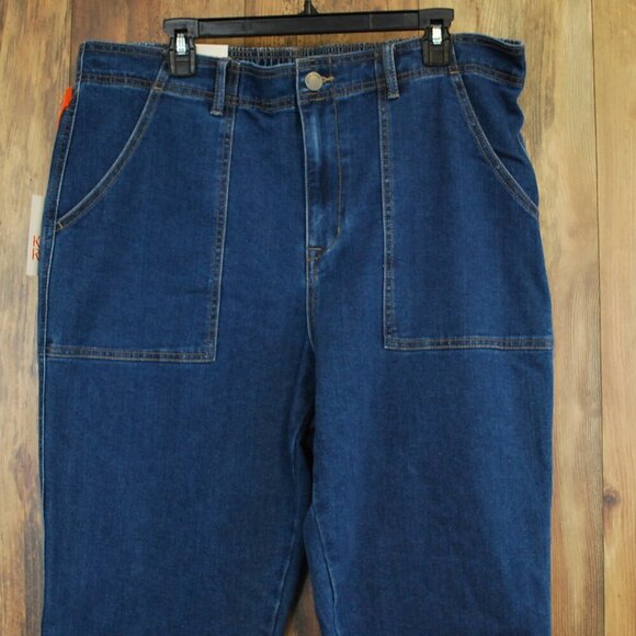 NWT Knox Rose High Rise Stretch Relaxed Hip & Thigh Elastic Waistband Jeans XL38 - Picture 1 of 6